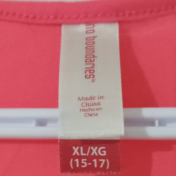 No Boundaries tank top T-shirt with round neck XL pitch/blue front deigned front - Picture 4 of 6